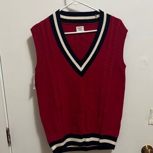 Sunday Best V-Neck Red Sweater Vest